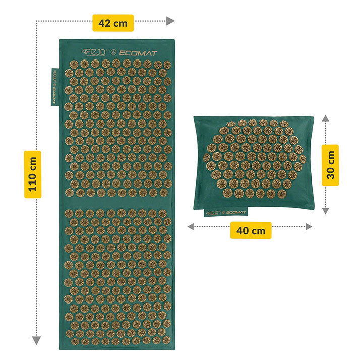 Akupresūrinio kilimėlio ECO ir pagalvėlės išmatavimai