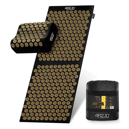 Akupresūrinis taškinio masažo kilimėlis su pagalve ir krepšiu