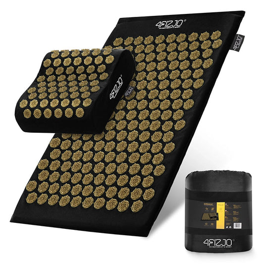 Akupresūros masažinis kilimėlis su pagalve ir krepšiu