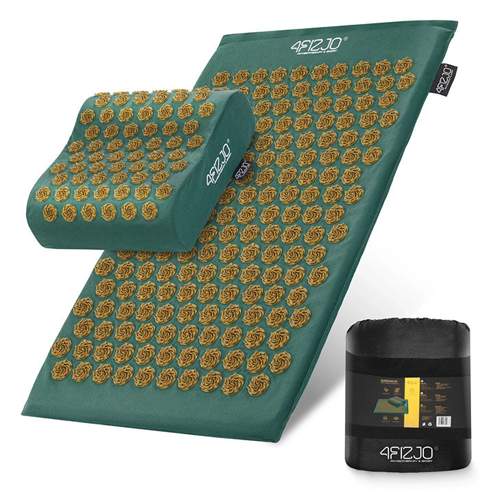 Akupunktūrinis masažinis kilimėlis su pagalve ir krepšiu