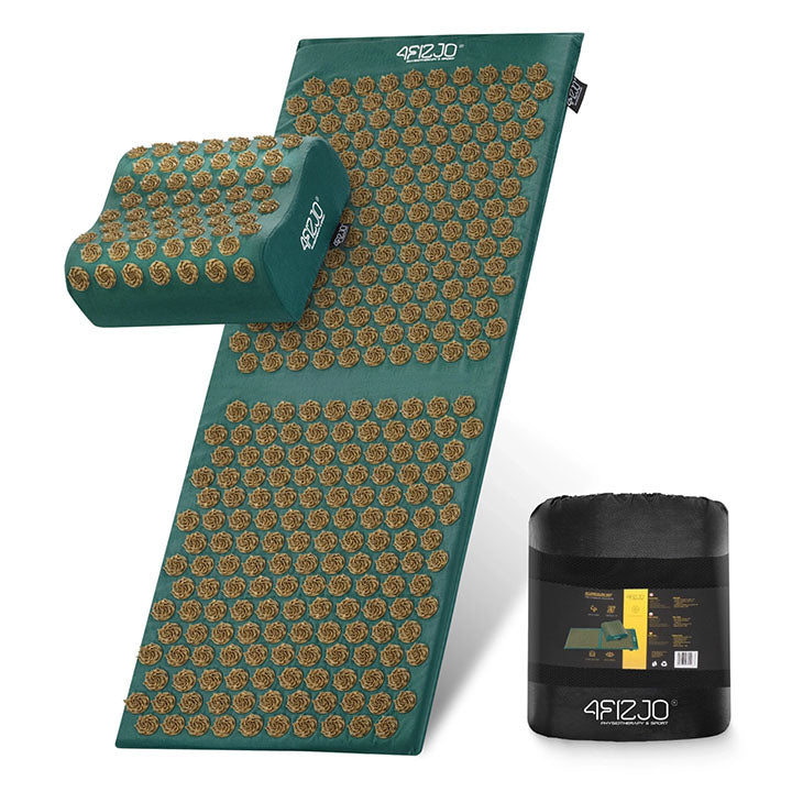 Masažinis akupresūros kilimėlis su spygliuota pagalvėle ir krepšiu