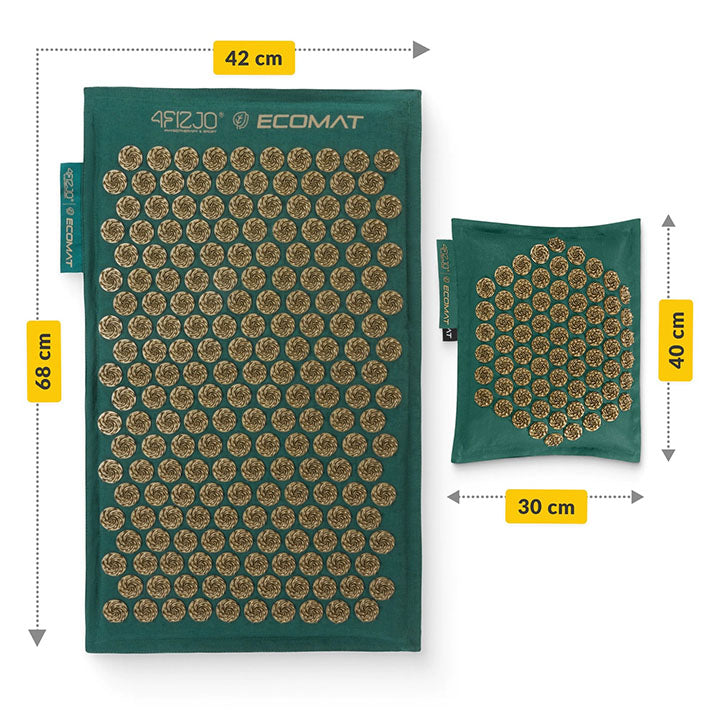 ECO masažinio kilimėlio su adatomis ir pagalvės matmenys