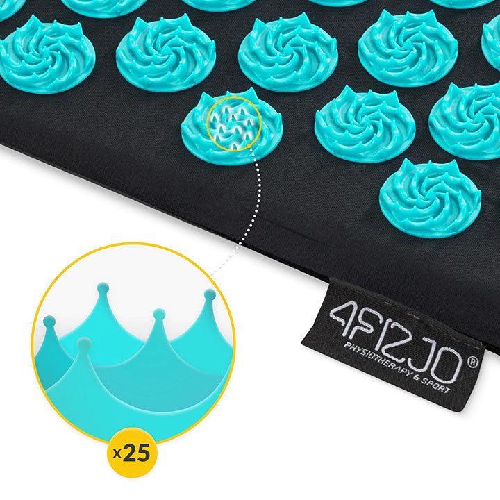 ERGO masažo kilimėlio spygliai primena strėlės antgalio formą